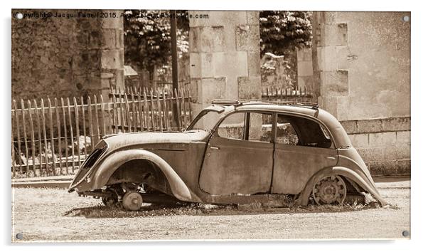 Vintage Car in Oradour sur Glane Acrylic by Jacqui Farrell