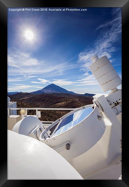  Solar telescope mirror, astrophysics center, Tene Framed Print by Phil Crean
