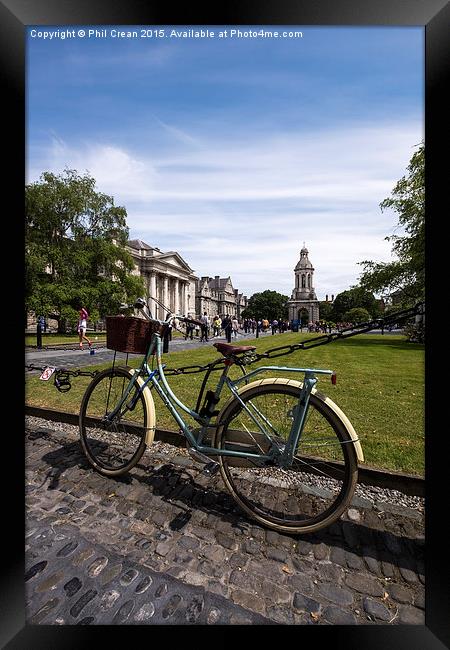  Student bicycle, Trinity College, Dublin Framed Print by Phil Crean