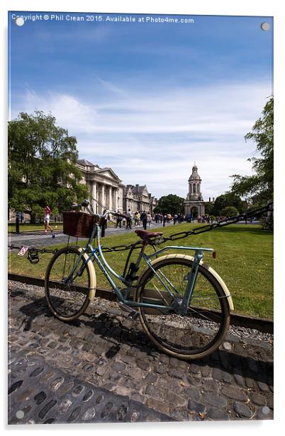  Student bicycle, Trinity College, Dublin Acrylic by Phil Crean
