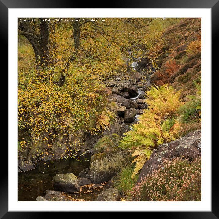  Honister Fall, Lake District Framed Mounted Print by John Ealing