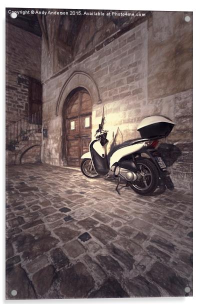  Italy Street Scooter Acrylic by Andy Anderson