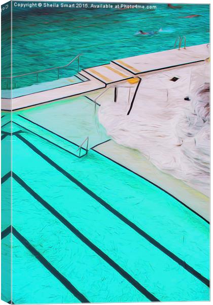  Bondi icebergs swimming pool abstract Canvas Print by Sheila Smart