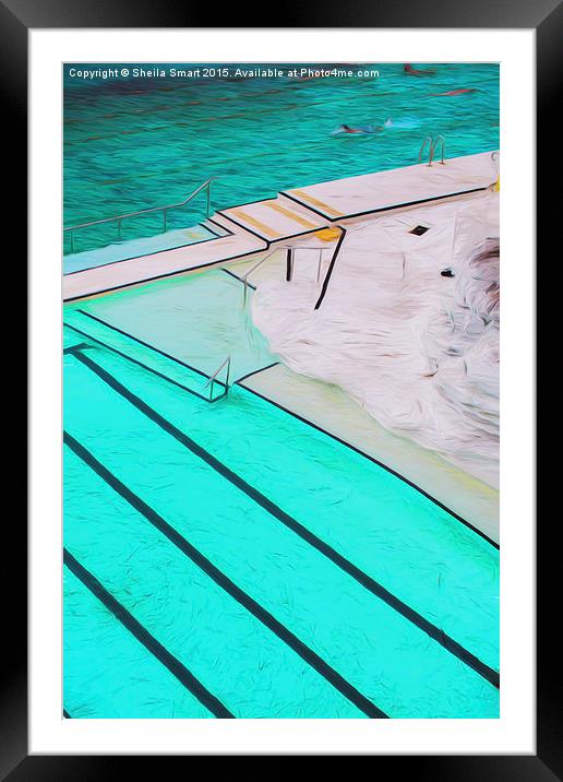  Bondi icebergs swimming pool abstract Framed Mounted Print by Sheila Smart