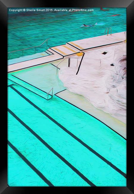  Bondi icebergs swimming pool abstract Framed Print by Sheila Smart