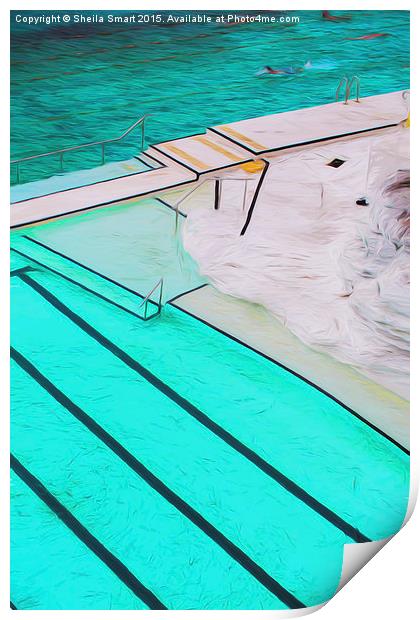  Bondi icebergs swimming pool abstract Print by Sheila Smart