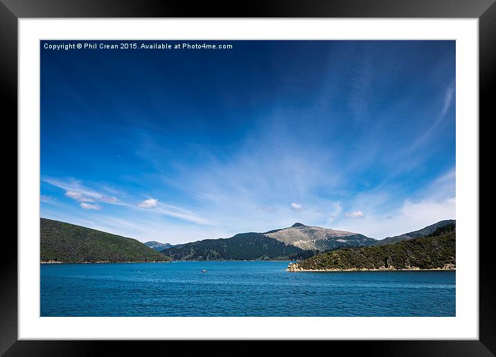  Queen Charlotte sound, New Zealand. Framed Mounted Print by Phil Crean