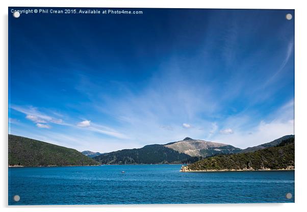  Queen Charlotte sound, New Zealand. Acrylic by Phil Crean