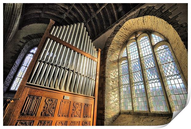 Church Organ Pipes Print by Mike Gorton