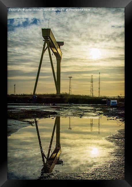  Industrial Autumn Reflection Framed Print by Peter Lennon