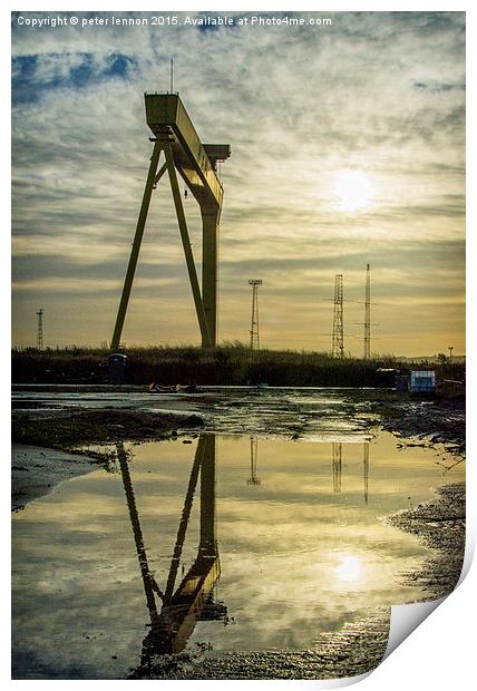  Industrial Autumn Reflection Print by Peter Lennon