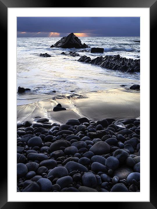 Sandymouth Sunset North Cornwall Framed Mounted Print by Mike Gorton