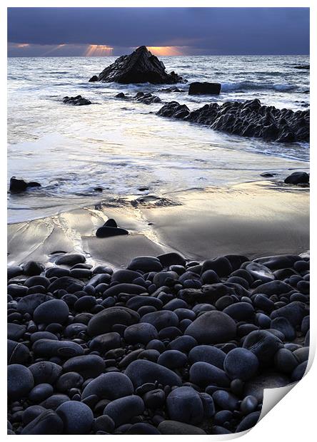 Sandymouth Sunset North Cornwall Print by Mike Gorton