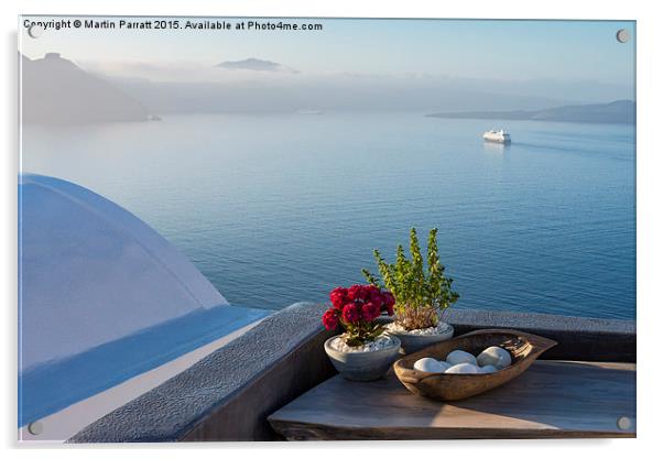  Santorini Morning Acrylic by Martin Parratt