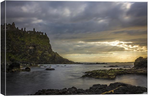 Sunset Dunluce Castle Northern Ireland Canvas Print by Chris Curry