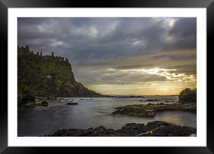  Sunset Dunluce Castle Northern Ireland Framed Mounted Print by Chris Curry