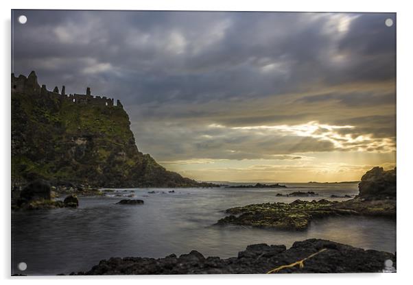  Sunset Dunluce Castle Northern Ireland Acrylic by Chris Curry