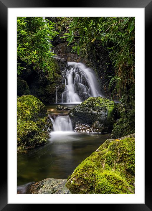  Waterfall Ireland Tollymore Forest  Framed Mounted Print by Chris Curry