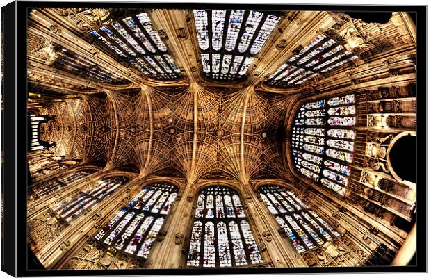  Ceiling Kings college chapel  Canvas Print by David Portwain