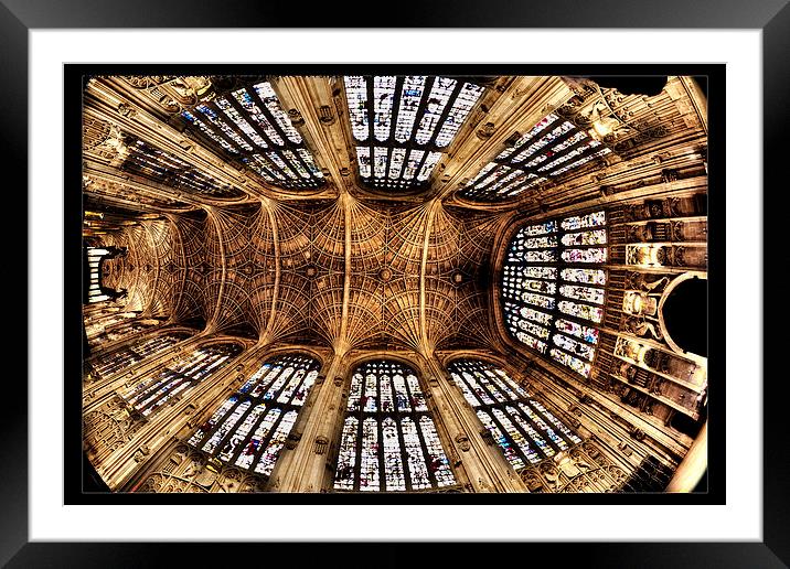  Ceiling Kings college chapel  Framed Mounted Print by David Portwain