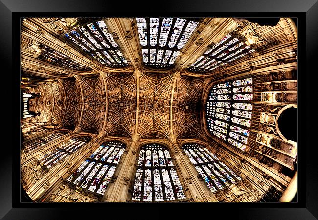  Ceiling Kings college chapel  Framed Print by David Portwain