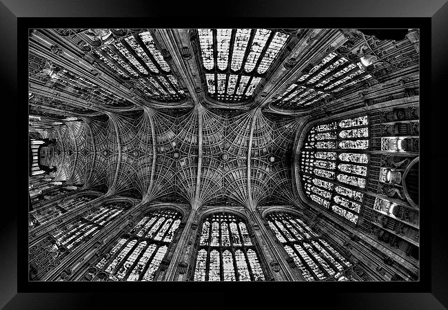  Ceiling Kings college chapel  Framed Print by David Portwain