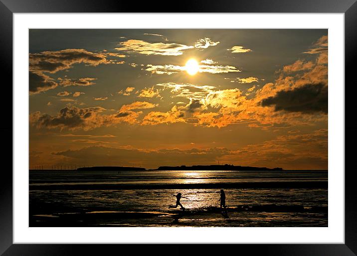  Hilbre Island Long Jump  Framed Mounted Print by David Chennell