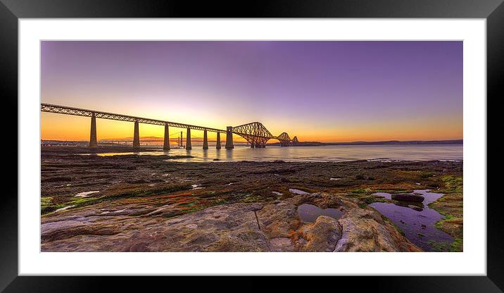  Sunset over the Forth Bridge Framed Mounted Print by Miles Gray