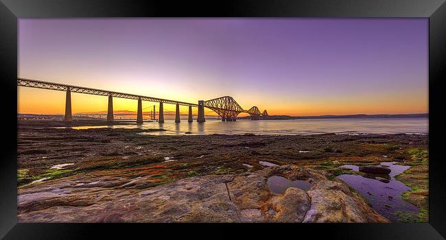  Sunset over the Forth Bridge Framed Print by Miles Gray