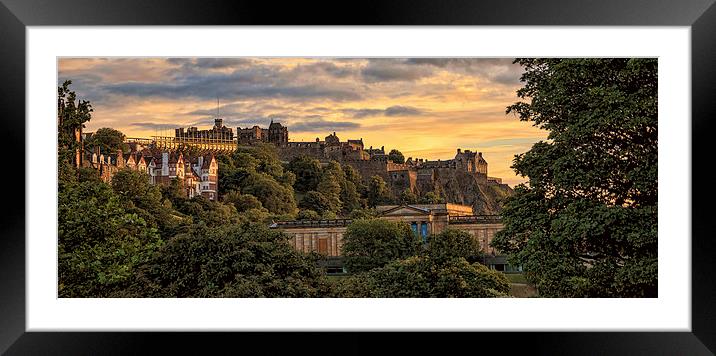  Beautiful Sunset over Edinburgh Castle Framed Mounted Print by Miles Gray