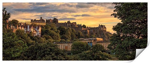  Beautiful Sunset over Edinburgh Castle Print by Miles Gray