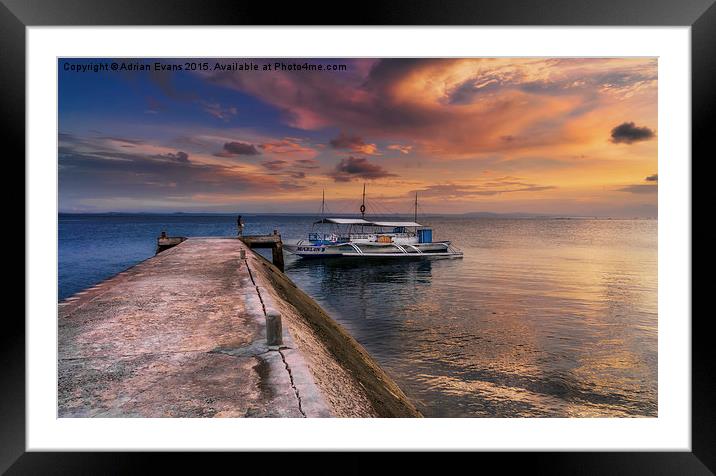 Pandanon Island Sunset Philippines Framed Mounted Print by Adrian Evans