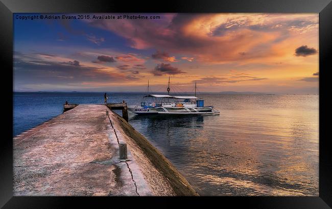 Pandanon Island Sunset Philippines Framed Print by Adrian Evans