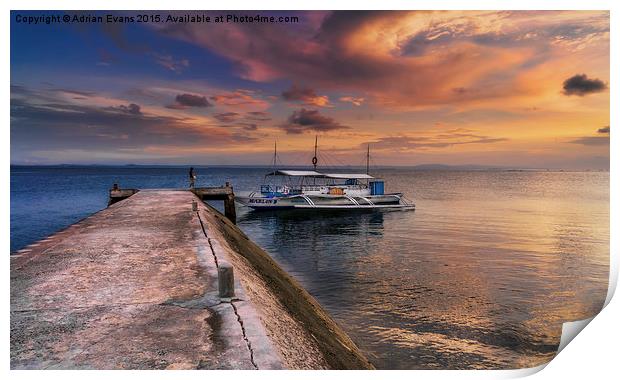 Pandanon Island Sunset Philippines Print by Adrian Evans