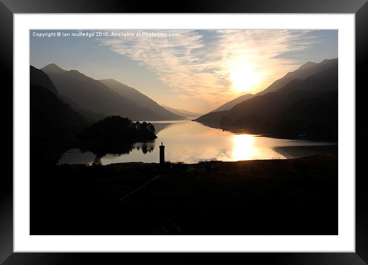  Sunset over Lochaber and the Jacobite memorial Framed Mounted Print by ian routledge