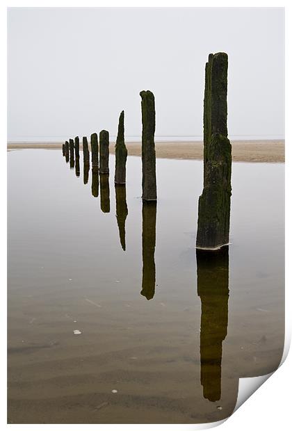 Misty day at Brancaster Print by Stephen Mole