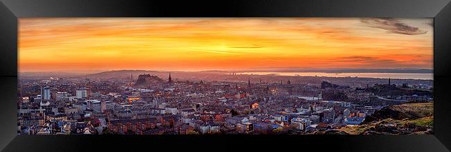   Edinburgh Skyline at Sunset Framed Print by Miles Gray