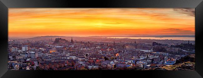 Edinburgh Skyline at Sunset Framed Print by Miles Gray