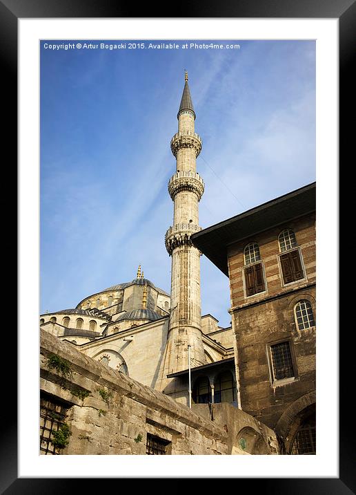 Blue Mosque Minaret in Istanbul Framed Mounted Print by Artur Bogacki