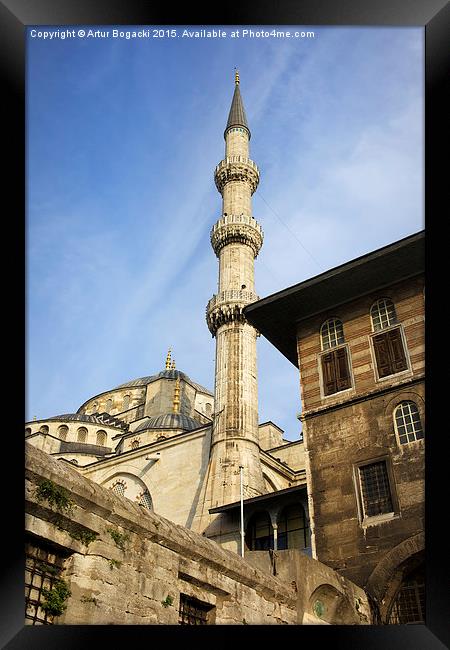 Blue Mosque Minaret in Istanbul Framed Print by Artur Bogacki
