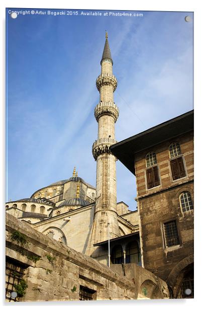Blue Mosque Minaret in Istanbul Acrylic by Artur Bogacki