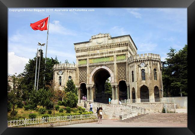 Istanbul University Main Gate Framed Print by Artur Bogacki