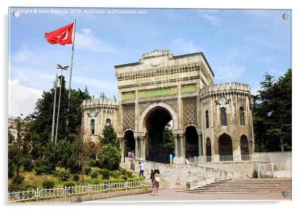 Istanbul University Main Gate Acrylic by Artur Bogacki
