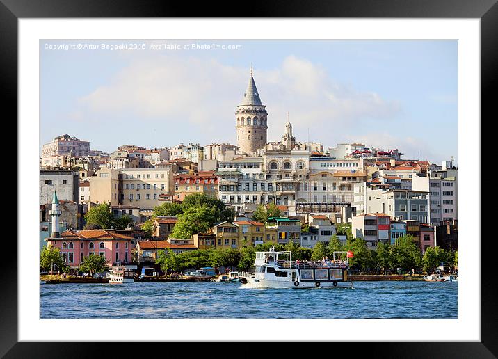 Istanbul Skyline Framed Mounted Print by Artur Bogacki