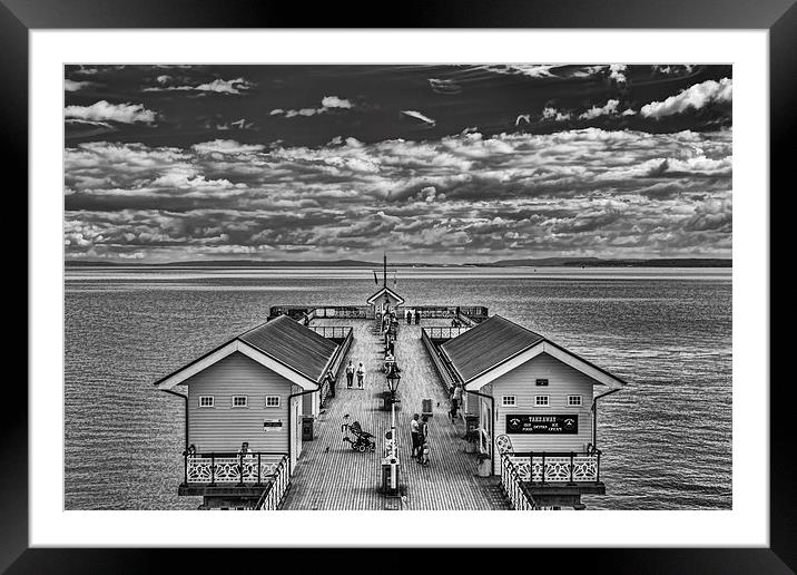 View Over The Pier Mono Framed Mounted Print by Steve Purnell