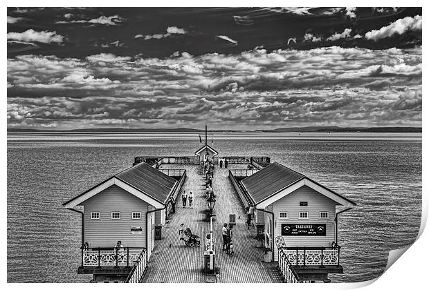 View Over The Pier Mono Print by Steve Purnell