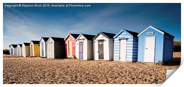  Beach Hut Parade Print by Stephen Birch