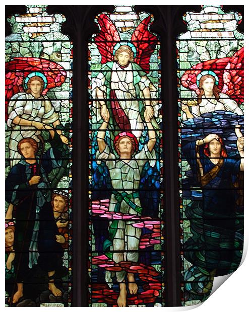 LEADED LIGHT WINDOW AT CHELMSFORD CATHEDRAL. Print by Ray Bacon LRPS CPAGB