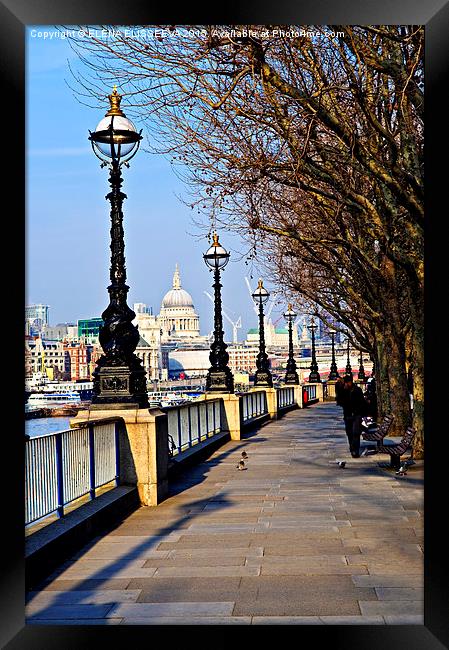 London view from South Bank Framed Print by ELENA ELISSEEVA