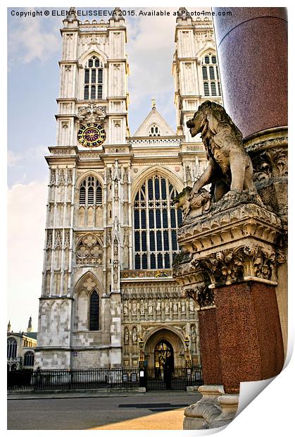 Westminster Abbey Print by ELENA ELISSEEVA